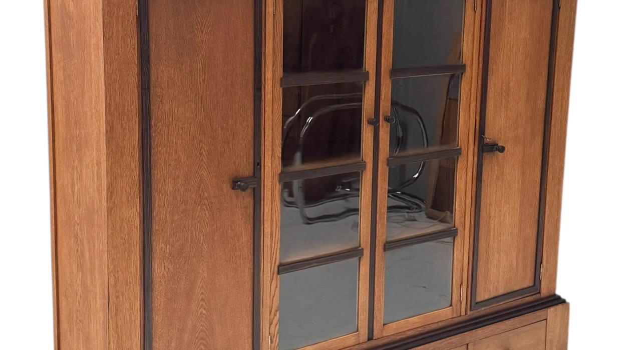 Art Deco Modernist Four-Door Bookcase, 1920s